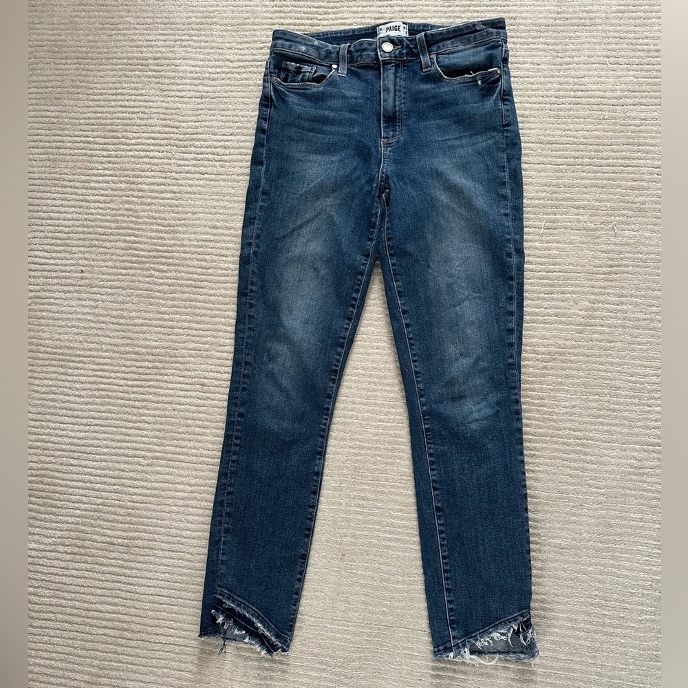 PAIGE Dark and Light Blue Denim Jeans size 29